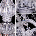 Vente chaude antique blanc cintrage cristal bougie cristal lustre pièces éclairage 81027